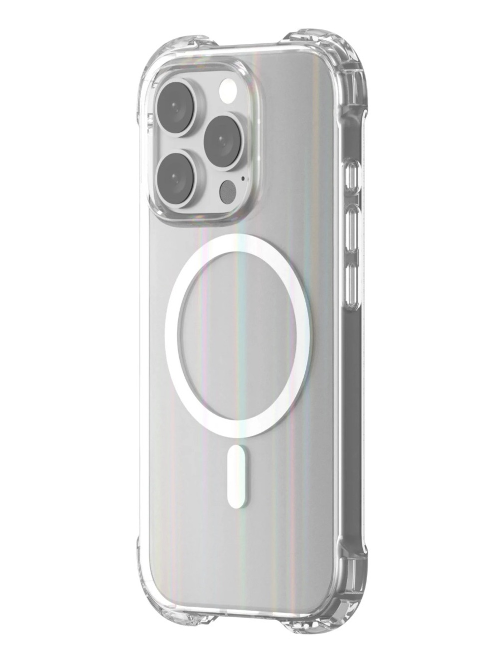 Onn. MagSafe Compatible Clear Case with White Ring for iPhone 16 Pro Max - Picture 2 of 5